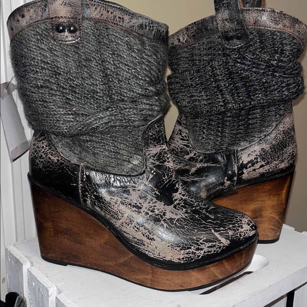 BedStu knit wedge bootie